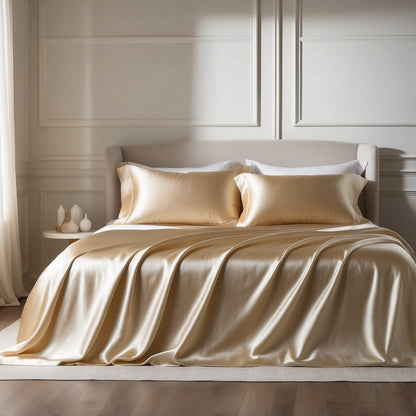 SET DI 4 PEZZI PER LETTO DI LUSSO IN SETA EGIZIANA